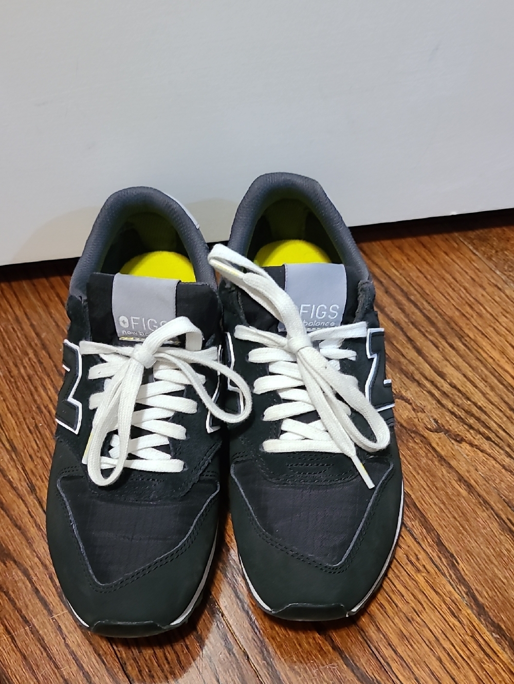 Figs New Balance Black And White Athletic Sneakers with White Laces